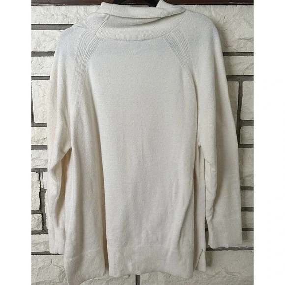 Encore by Idina Menzel Women's Top Sweater Sz XL Cowl Neck Cloud Ivory A550328 - Picture 5 of 8
